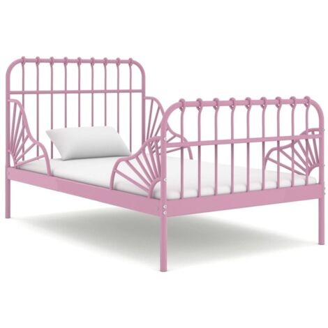 Cadre de lit extensible Rose Métal 80x130-200 (1/5)