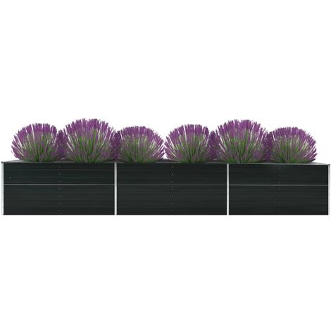 Lit surélevé de jardin Acier galvanisé 480x80x45 cm Anthracite (1/5)