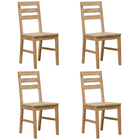 Chaise de cuisine bois massif naturel Koffia - Lot de 4 (1/5)
