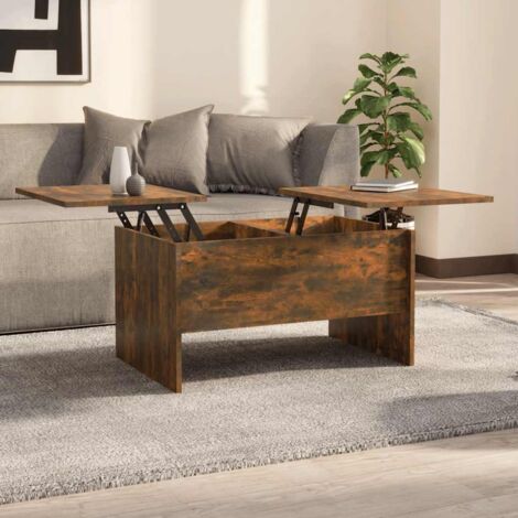 Table basse Chêne fumé 80x50x42,5 Bois d'ingénierie (1/5)