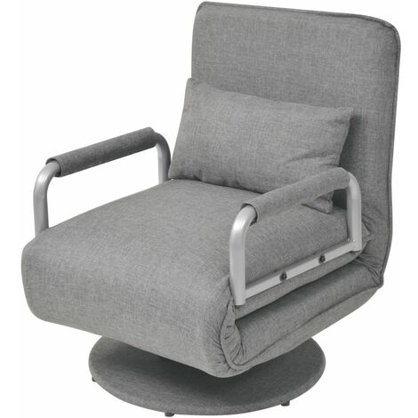 Fauteuil pivotant et canapé-lit Gris clair Tissu (1/5)