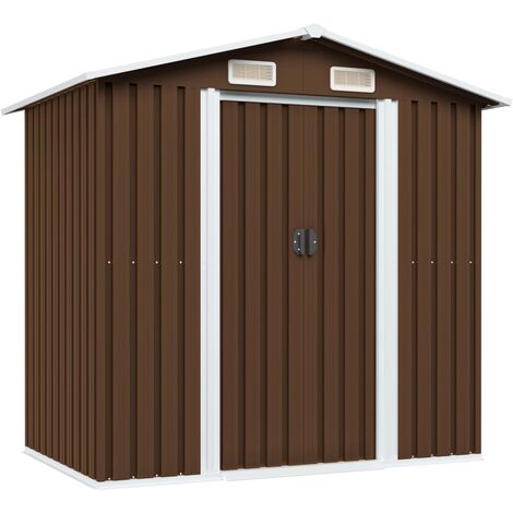 Abri de stockage pour jardin Marron 204x132x186 Acier (1/5)