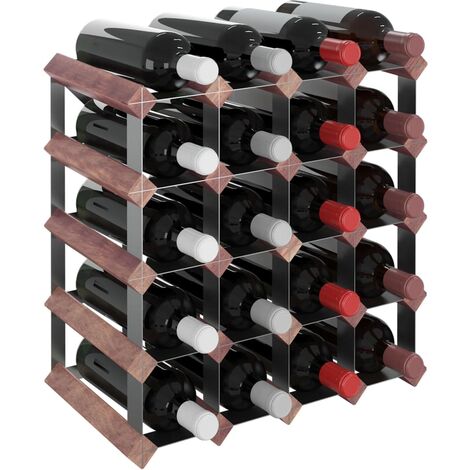 Casier à bouteilles pour 20 bouteilles Marron Bois pin solide (1/5)