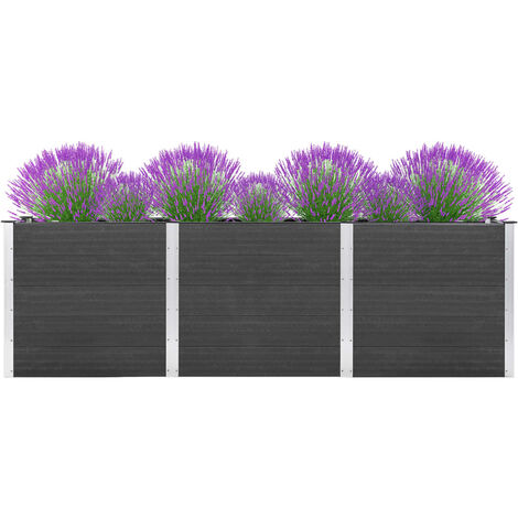 Plate-forme surélevée de jardin 300x100x91 cm WPC Gris (1/5)