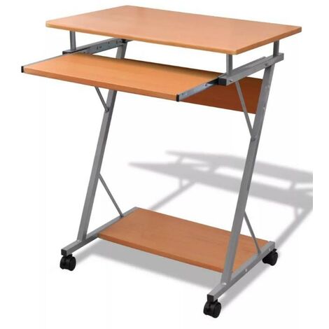 Bureau informatique bois marron métal Sirya (1/5)