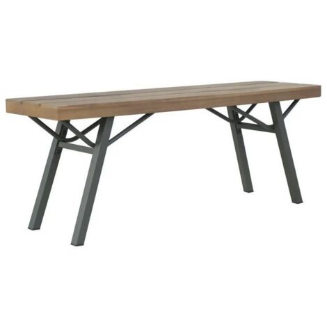 Banc de jardin acacia massif foncé et métal gris Siori (1/3)