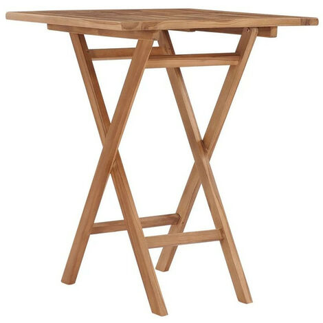 Table de jardin carrée pliable teck massif clair Ressa (1/3)
