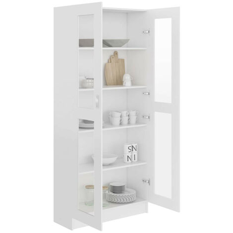 Armoire à vitrine Blanc 82,5x30,5x185,5