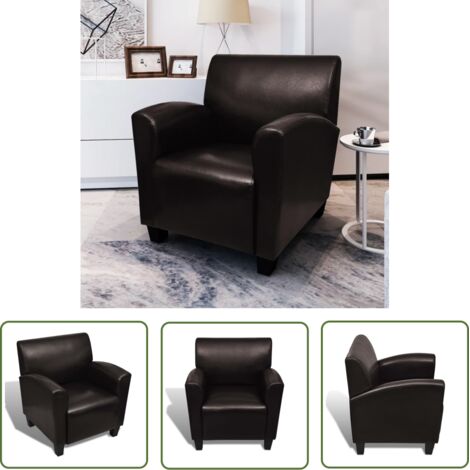 Chaise de canapé Marron foncé Similicuir (1/5)