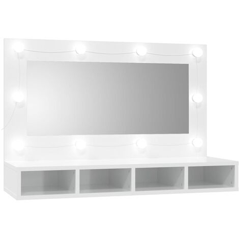 Armoire à miroir avec LED Blanc 76x15x55 cm