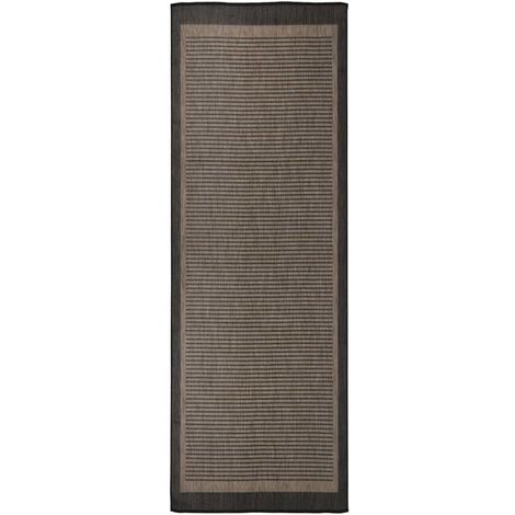 Tapis à tissage plat d'extérieur 80x250 cm Marron foncé (1/5)