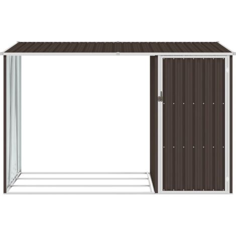 Abri à bois de jardin Marron 245x98x159 Acier galvanisé