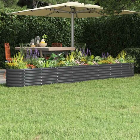 Jardinière Acier enduit de poudre 332x40x36 cm Anthracite (1/5)