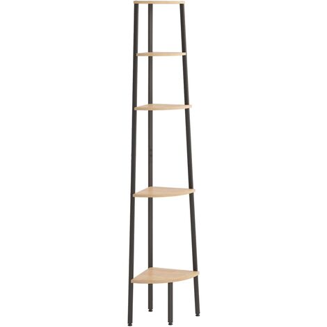 Étagère d'angle 5 niveaux Marron clair et noir 45,5x31,5x180