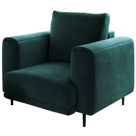 Fauteuil en velours DAVINA - Douceur luxueuse-Vert forêt (1/5)