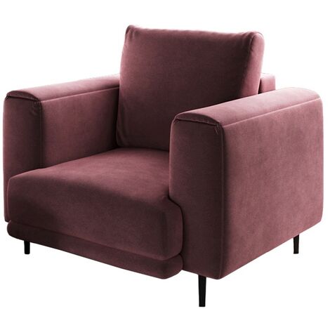 Fauteuil en velours DAVINA - Douceur luxueuse-Vieux rose (1/5)