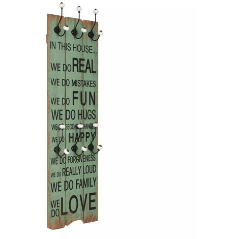 Porte-manteau mural avec 6 crochets 120 x 40 cm HAPPY LOVE (1/5)