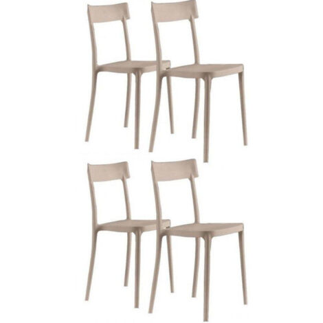 Chaise italienne empilable polypropylène Saray - Lot de 4-Noir (1/5)