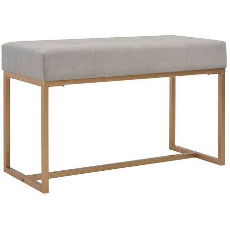 Banc 80 cm Gris Velours (1/5)