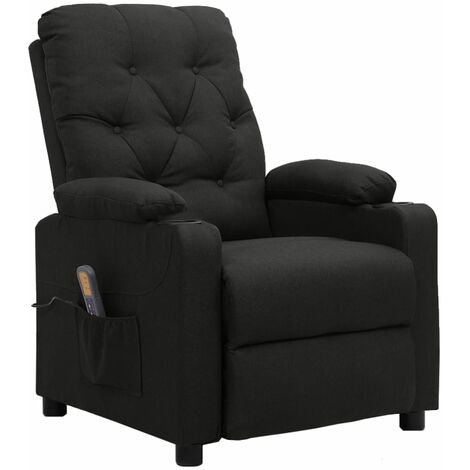 Fauteuil de massage inclinable Noir Tissu (1/5)