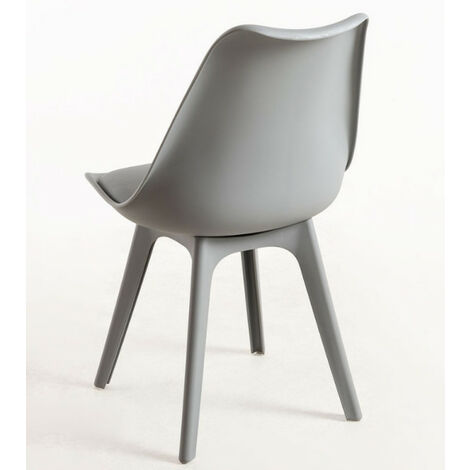 Galette de chaise en simili cuir gris clair