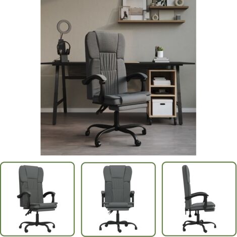 Fauteuil inclinable de bureau Gris foncé Tissu (1/5)