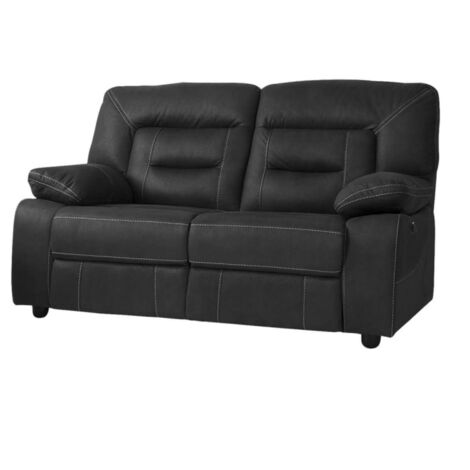 Canapé de relaxation en nubuck gris foncé Korsa-3 places relax électrique