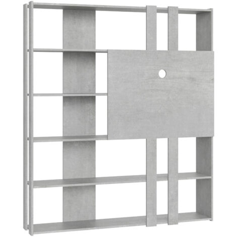 Bibliothèque et meuble TV Bamka 178cm-Couleur Gris ciment (1/5)