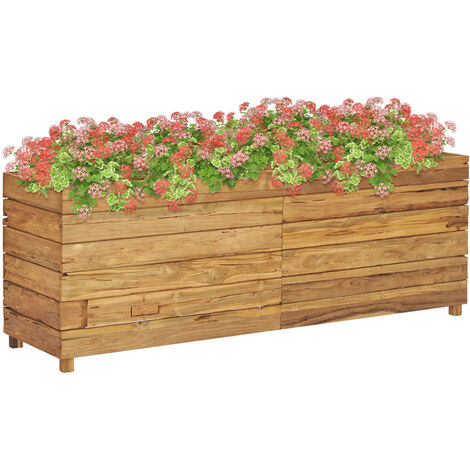 Lit surélevé 150x40x55 cm Bois de teck recyclé et acier (1/5)