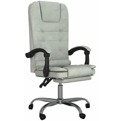 Fauteuil de massage inclinable de bureau Gris clair Velours (1/5)