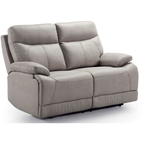 Canapé de relaxation électrique en cuir Ducka-Marron clair-Système Electrique-1 place fauteuil