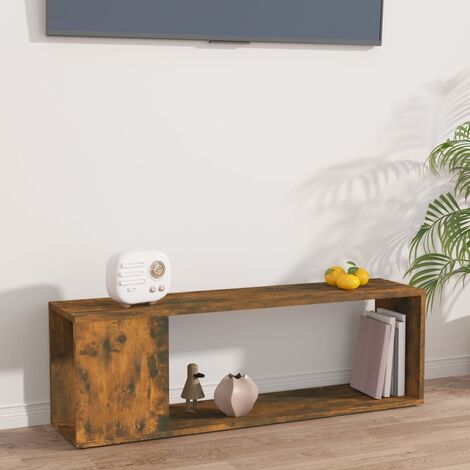 Meuble TV Chêne fumé 100x24x32 Bois d'ingénierie (1/5)