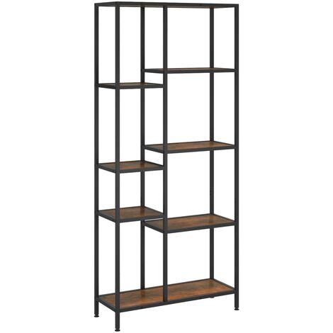 Étagère à livres 80x30x180 Acier et bois d'ingénierie