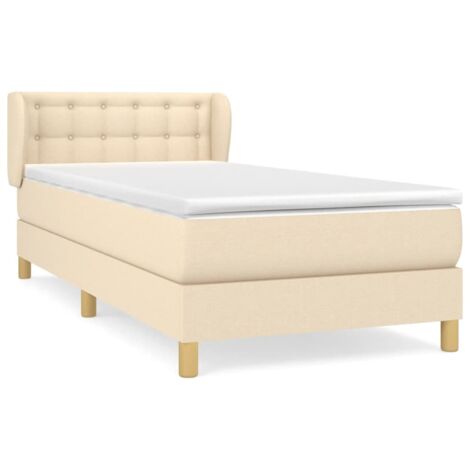 Lit à sommier tapissier avec matelas Crème 80x200 Tissu 8 (1/5)