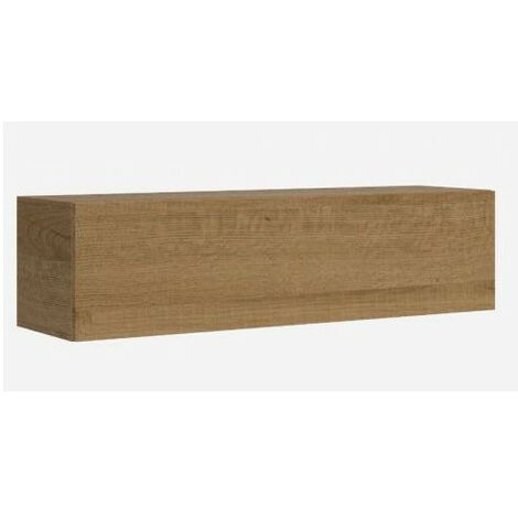 Meuble TV suspendu porte battante chênes naturel Ela L 154cm (1/4)