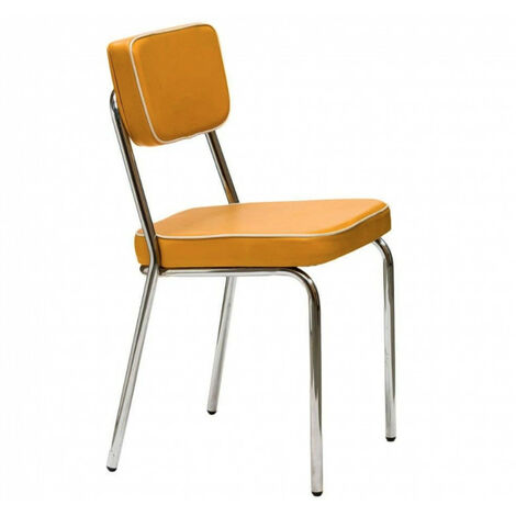 Chaise originale style années 60 - Lot de 2-Orange (1/5)