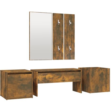 Ensemble de meubles de couloir Chêne fumé Bois d'ingénierie (1/5)