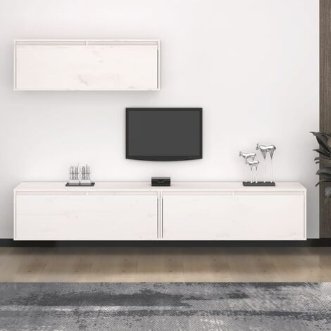 Meubles TV 3 pcs Blanc Bois massif de pin 3 (1/5)