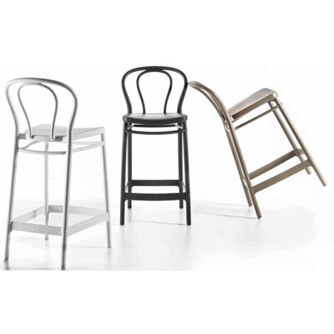 Tabouret bistrot - Lot de 4-Blanc (1/2)