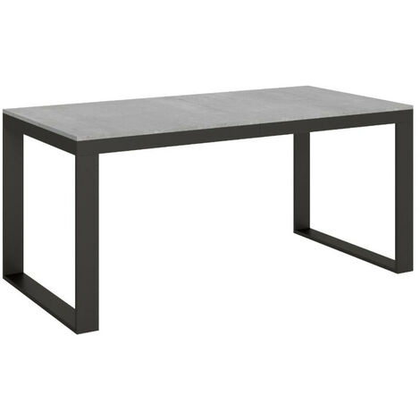 Table extensible 180 à 284cm gris béton et métal anthracite Likro (1/5)