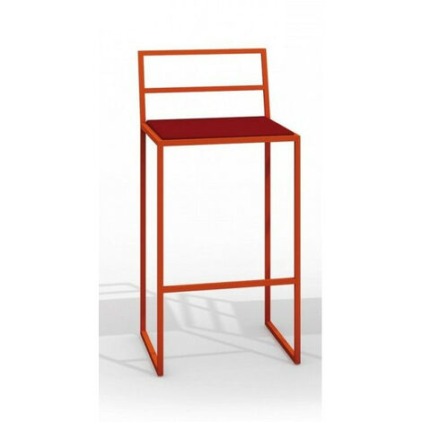 Tabouret de bar en métal et tissu rouge Lelo (1/3)