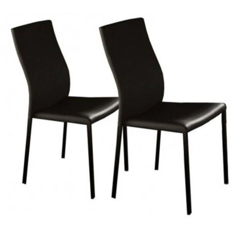 Chaise classique en faux cuir Lenaza - Lot de 4-Blanc (1/5)