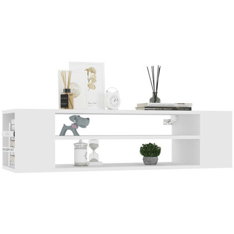 Meuble TV suspendu Blanc 100x30x26,5 cm (1/5)