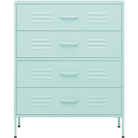 Commode Vert menthe 80x35x101,5 Acier (1/5)