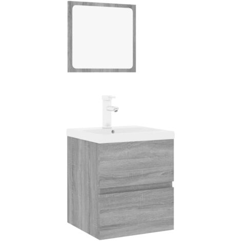 Meubles de salle de bain Sonoma gris Bois d'ingénierie (1/5)