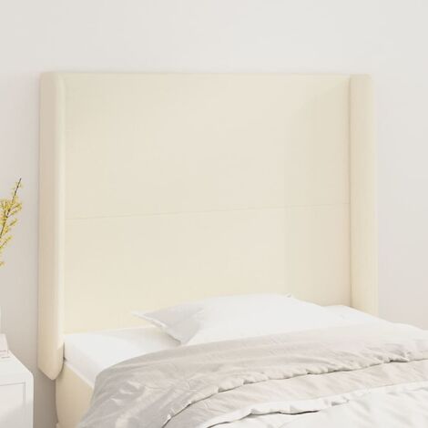 Tête de lit avec oreilles Crème 83x16x118/128 cm Similicuir (1/5)