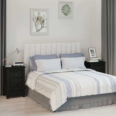 Tables de chevet 2 pcs Noir 40x35x61,5 Bois de pin massif (1/5)