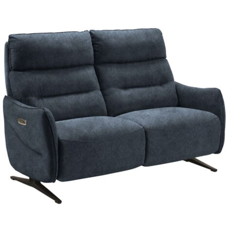 Canapé de relaxation en microfibre Kondonia-Bleu foncé-Système Electrique-2 places