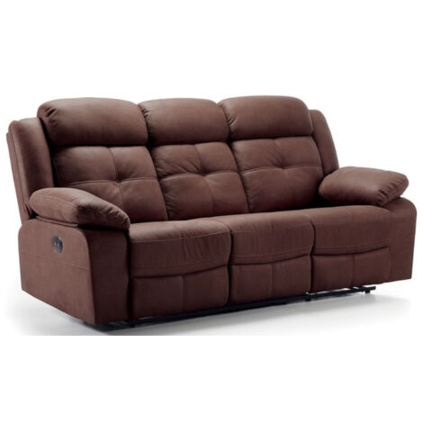 Canapé de relaxation en nubuck Farenza-Beige clair-Système Fixe