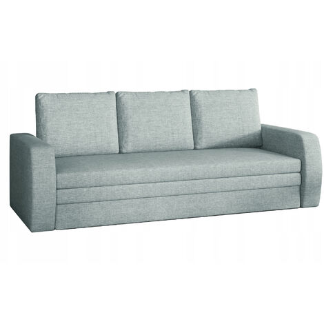 Canapé lit tissu vert d'eau avec coffre de rangement Liverna 220cm (1/5)